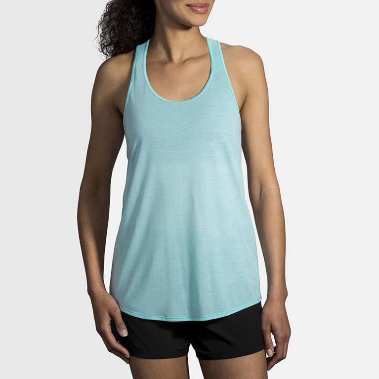 Brooks Distance Israel - Women's Running Tank Top - Blue (84359-LZTM)